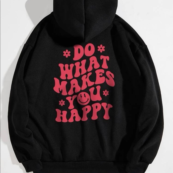Black Do what makes you happy hoodie - Picture 1 of 2